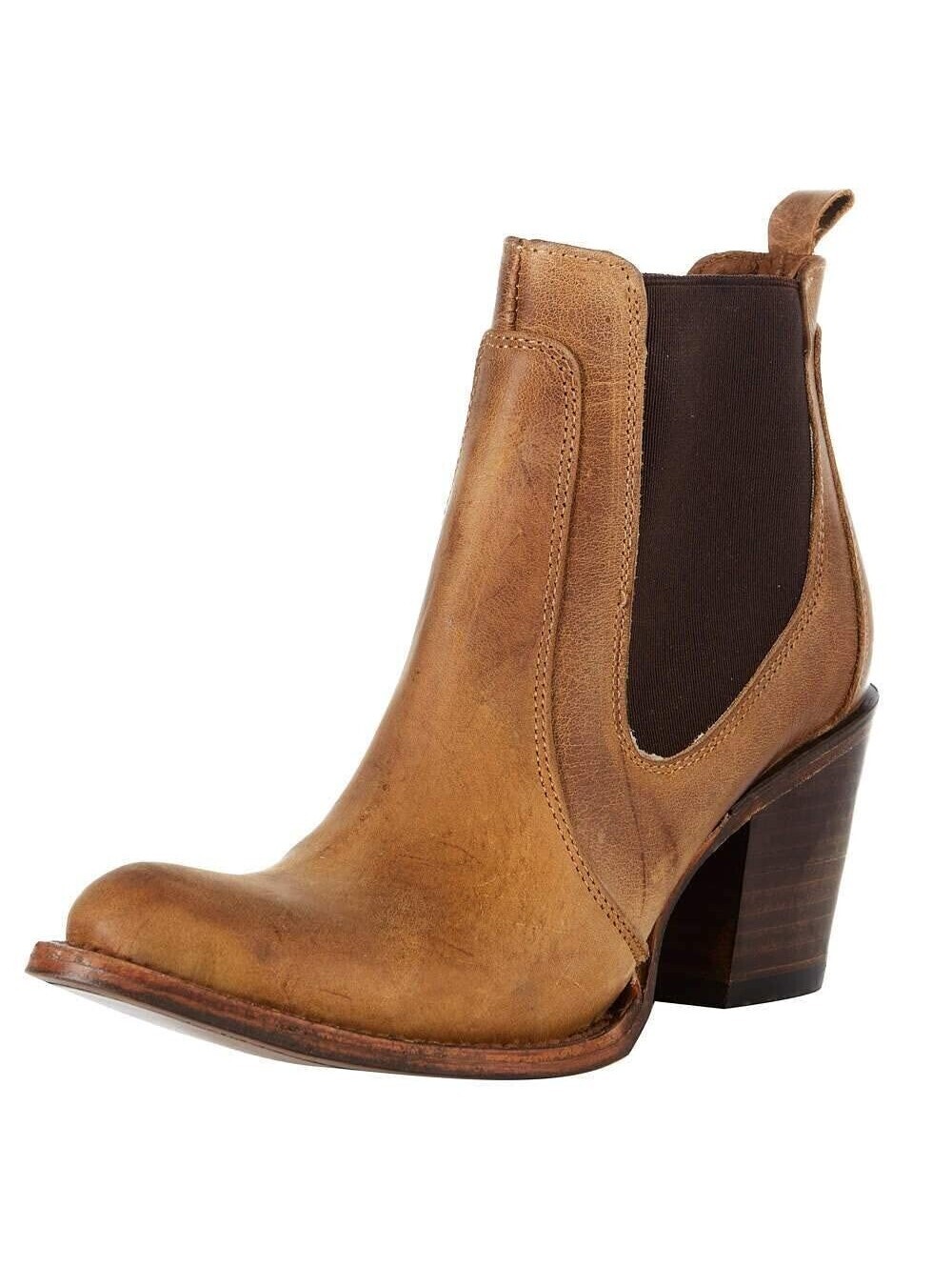 Circle G Womens Tan/Elastic Ankle Bootie Tan Size 6.5 B
